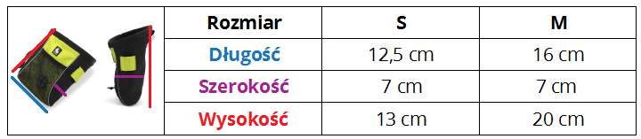 saszetka na przysmaki Truelove Standard tabela rozmiarów S M